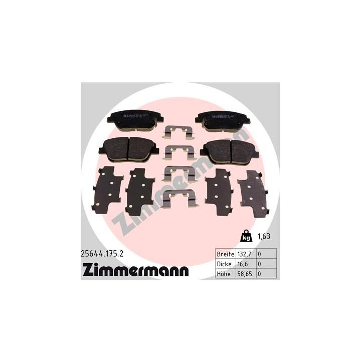 Stabdžių trinkelių rinkinys, diskinis stabdys ZIMMERMANN 25644.175.2