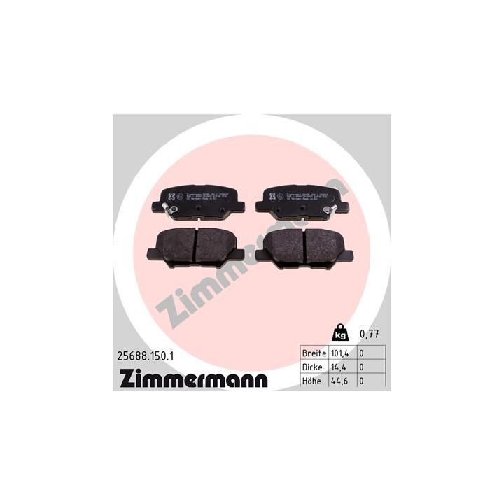 Stabdžių trinkelių rinkinys, diskinis stabdys ZIMMERMANN 25688.150.1