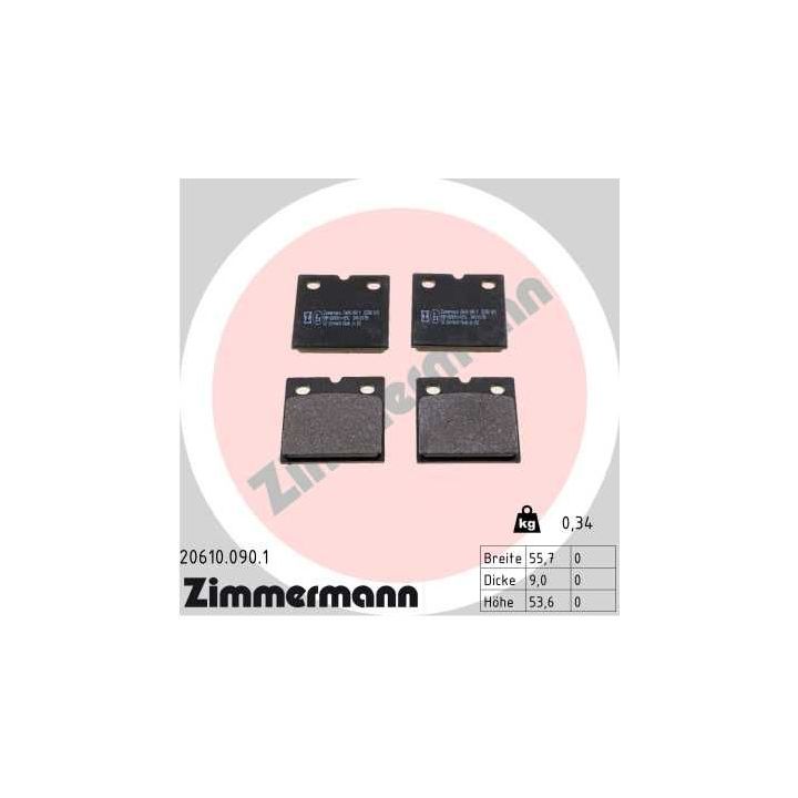 Stabdžių trinkelių rinkinys, stovėjimo stabdys ZIMMERMANN 20610.090.1