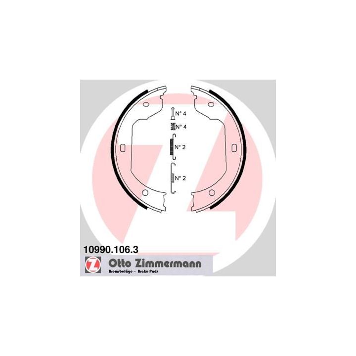 Stabdžių trinkelių komplektas, stovėjimo stabdis ZIMMERMANN 10990.106.3