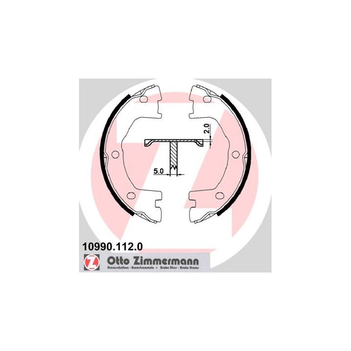 Stabdžių trinkelių komplektas, stovėjimo stabdis ZIMMERMANN 10990.112.0