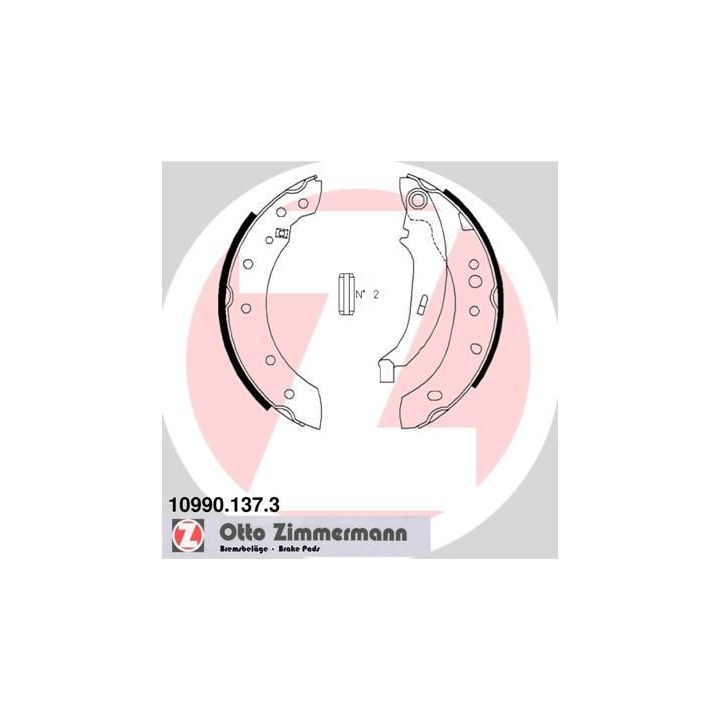 Stabdžių trinkelių komplektas, stovėjimo stabdis ZIMMERMANN 10990.137.3