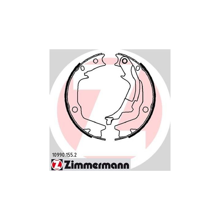 Stabdžių trinkelių komplektas, stovėjimo stabdis ZIMMERMANN 10990.155.2