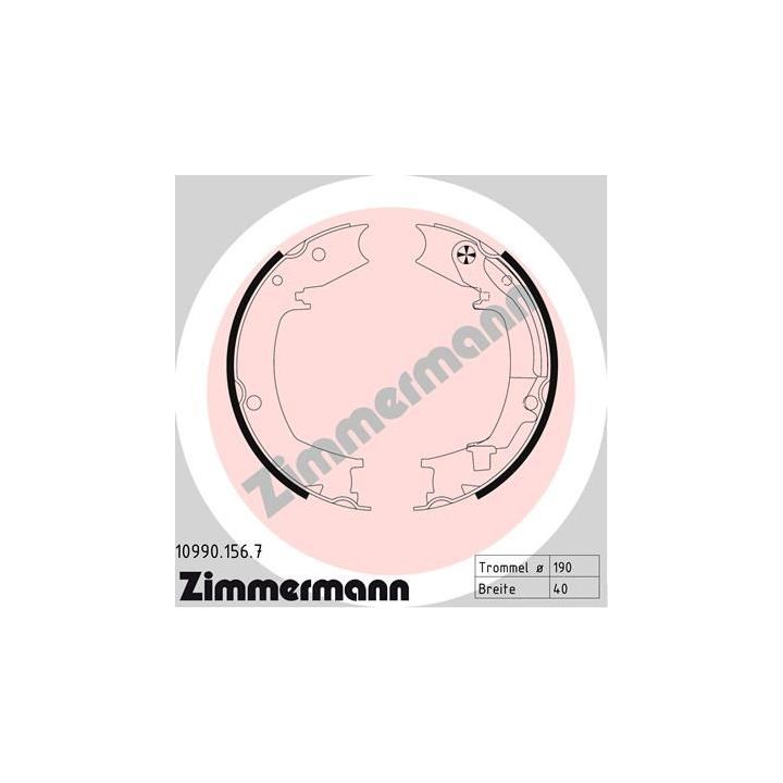 Stabdžių trinkelių komplektas, stovėjimo stabdis ZIMMERMANN 10990.156.7