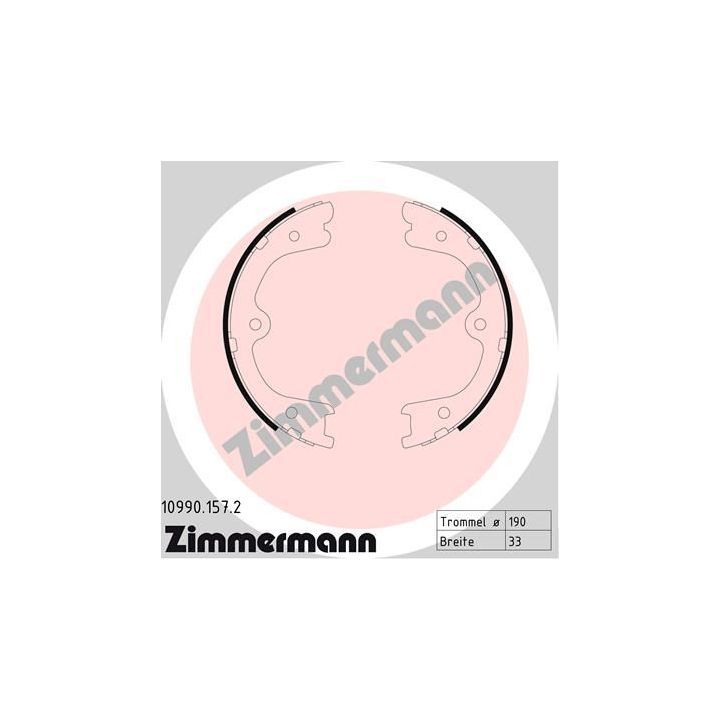 Stabdžių trinkelių komplektas, stovėjimo stabdis ZIMMERMANN 10990.157.2