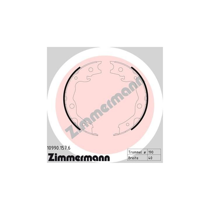 Stabdžių trinkelių komplektas, stovėjimo stabdis ZIMMERMANN 10990.157.6