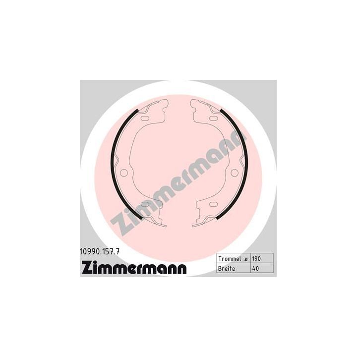 Stabdžių trinkelių komplektas, stovėjimo stabdis ZIMMERMANN 10990.157.7