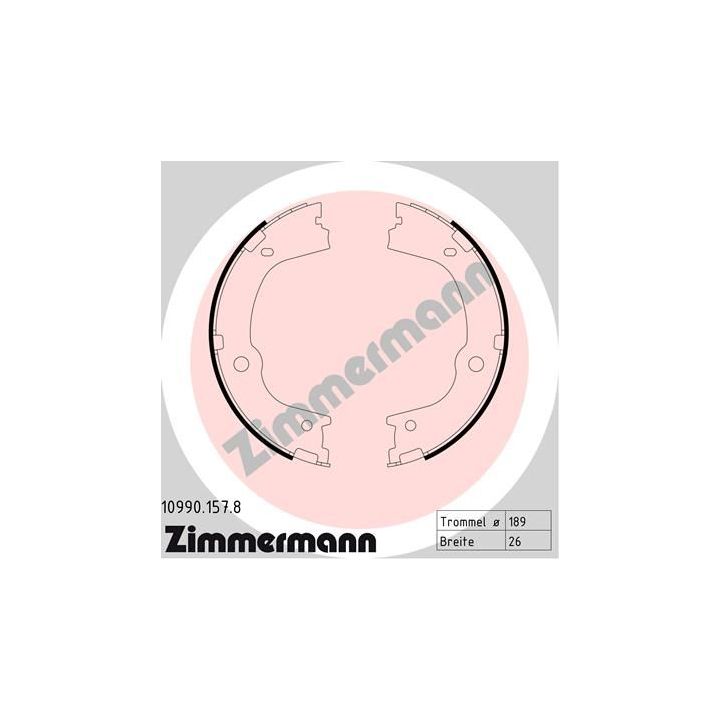 Stabdžių trinkelių komplektas, stovėjimo stabdis ZIMMERMANN 10990.157.8