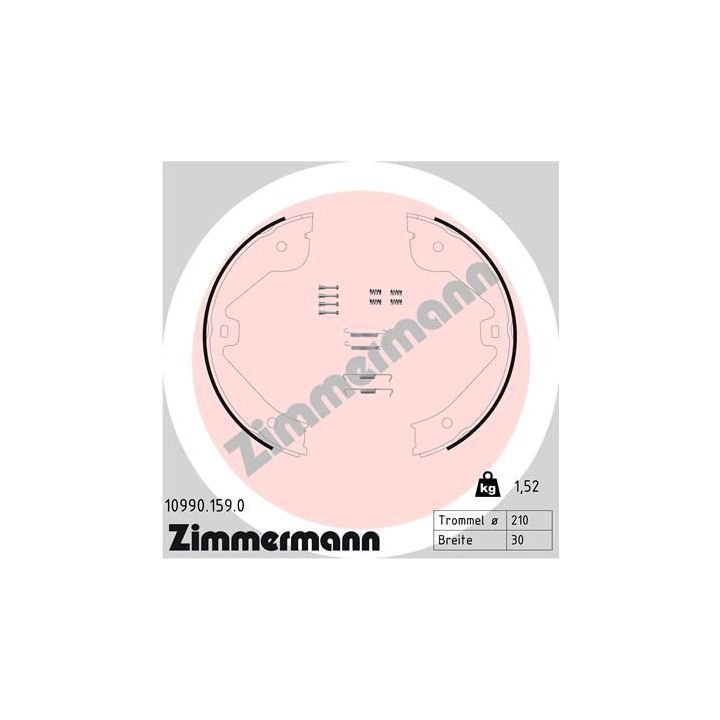 Stabdžių trinkelių komplektas, stovėjimo stabdis ZIMMERMANN 10990.159.0