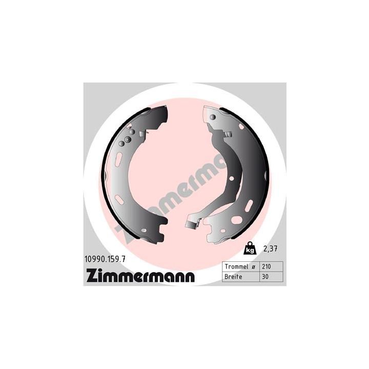 Stabdžių trinkelių komplektas, stovėjimo stabdis ZIMMERMANN 10990.159.7