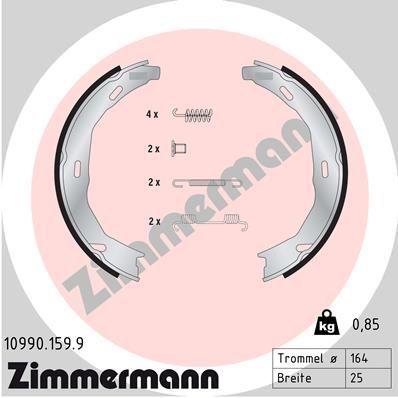 Stabdžių trinkelių komplektas, stovėjimo stabdis ZIMMERMANN 10990.159.9