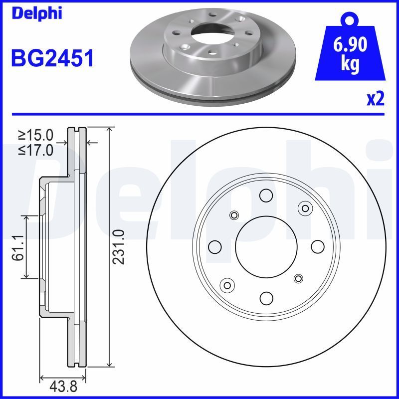 Stabdžių diskas DELPHI BG2451