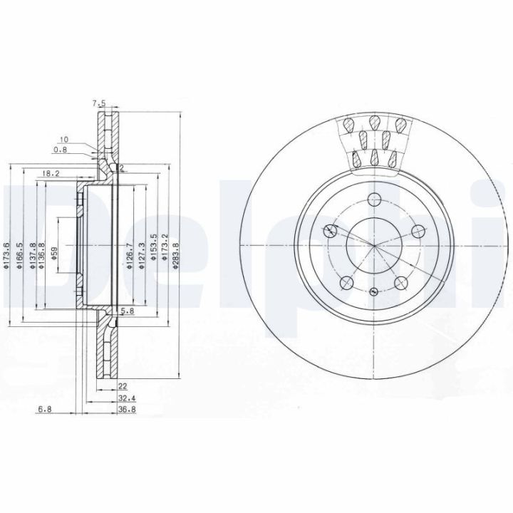 Stabdžių diskas DELPHI BG2512C