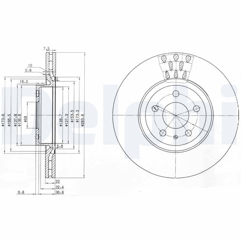 Stabdžių diskas DELPHI BG2512C
