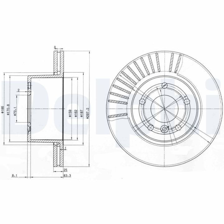Stabdžių diskas DELPHI BG3737C