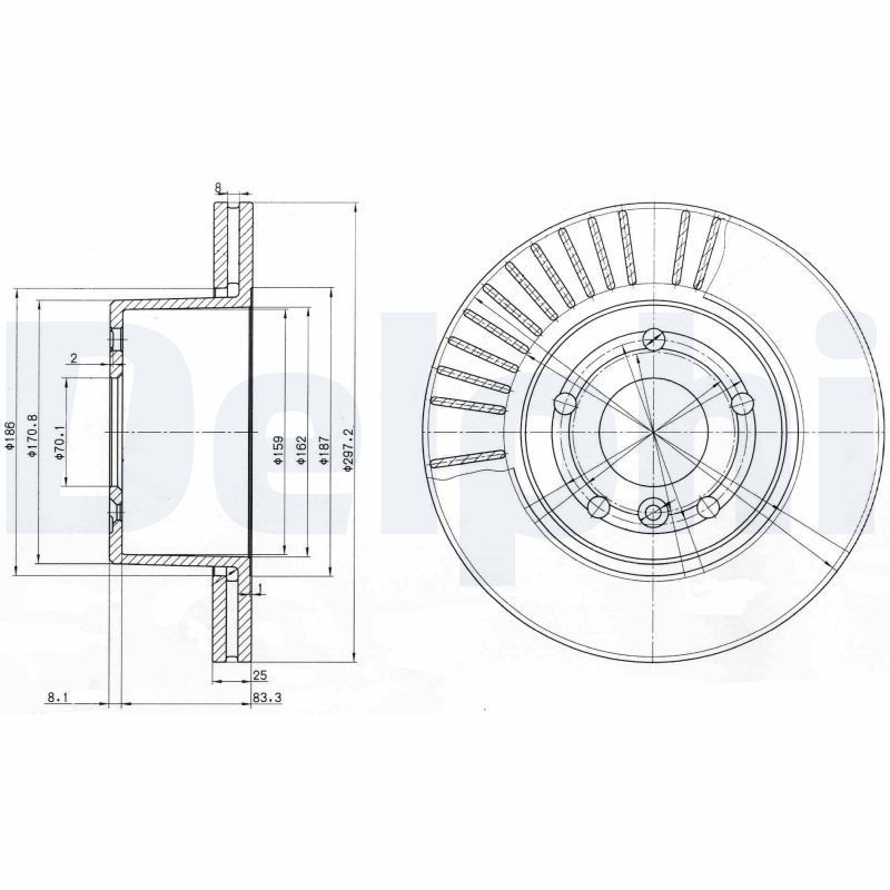 Stabdžių diskas DELPHI BG3737C