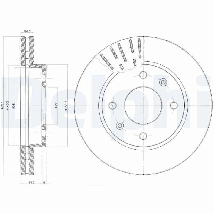 Stabdžių diskas DELPHI BG3801