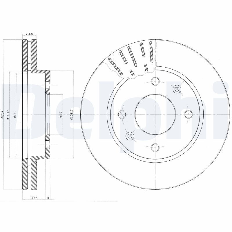 Stabdžių diskas DELPHI BG3801