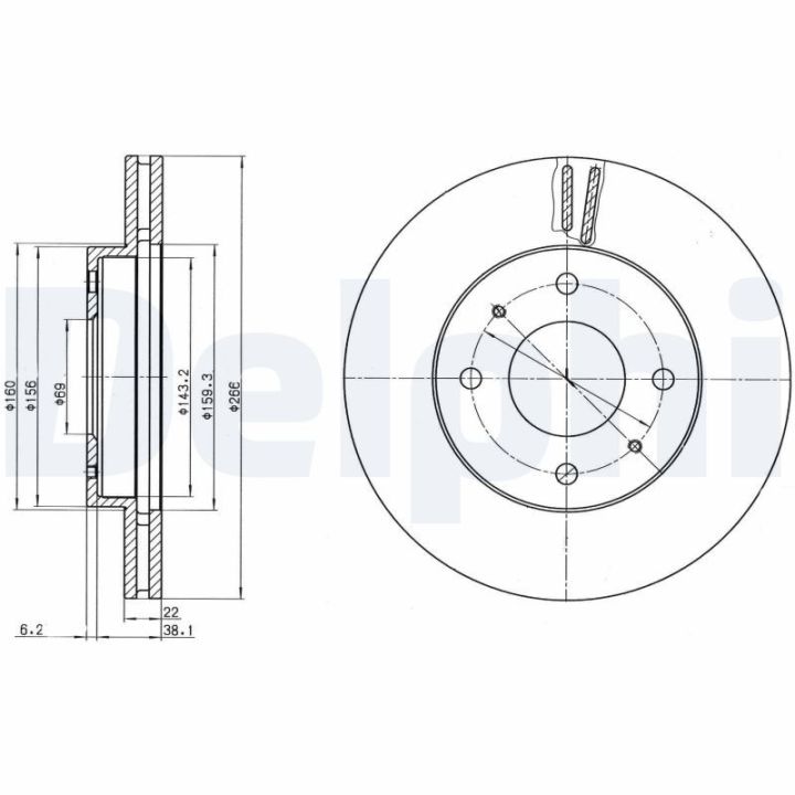 Stabdžių diskas DELPHI BG4537C