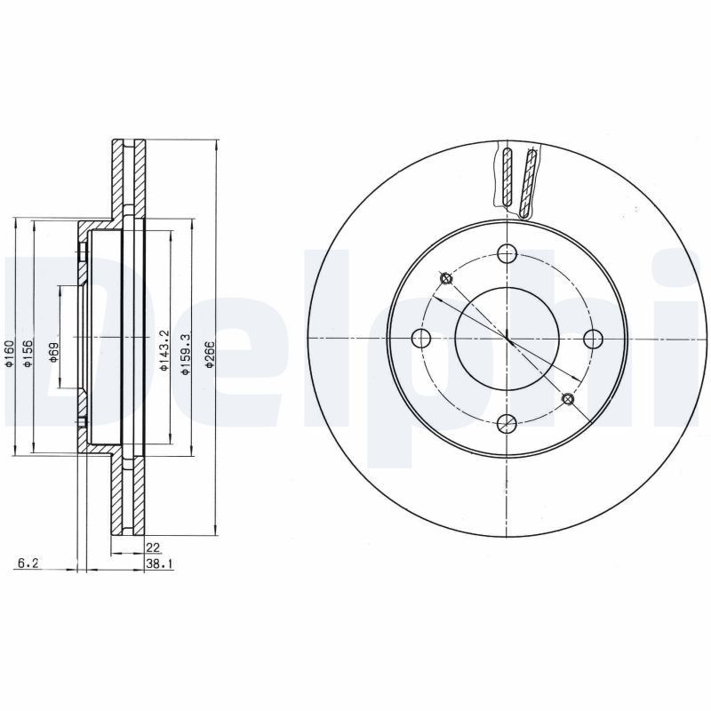 Stabdžių diskas DELPHI BG4537C