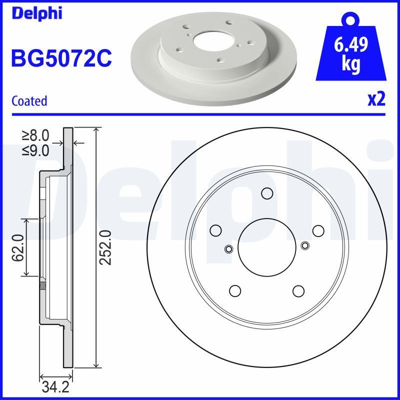 Stabdžių diskas DELPHI BG5072C