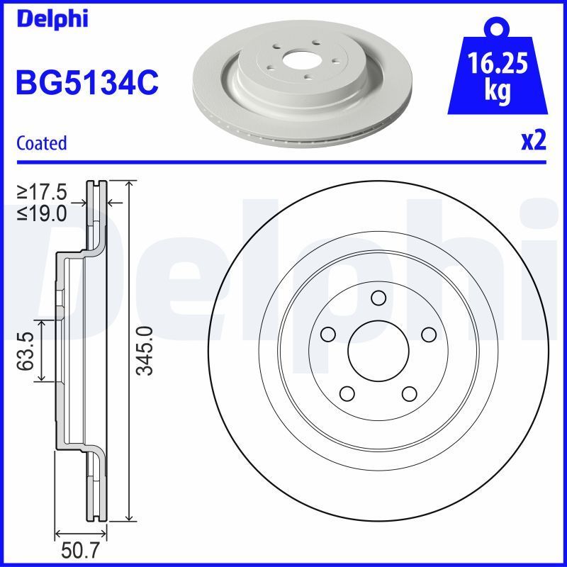 Stabdžių diskas DELPHI BG5134C