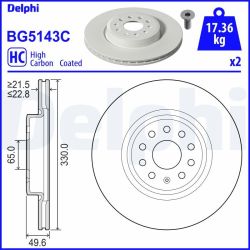 Stabdžių diskas DELPHI BG5143C