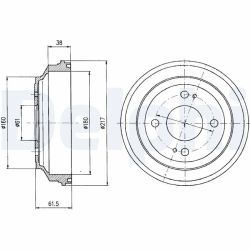 Stabdžių būgnas DELPHI BF204