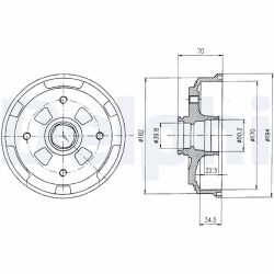 Stabdžių būgnas DELPHI BF263