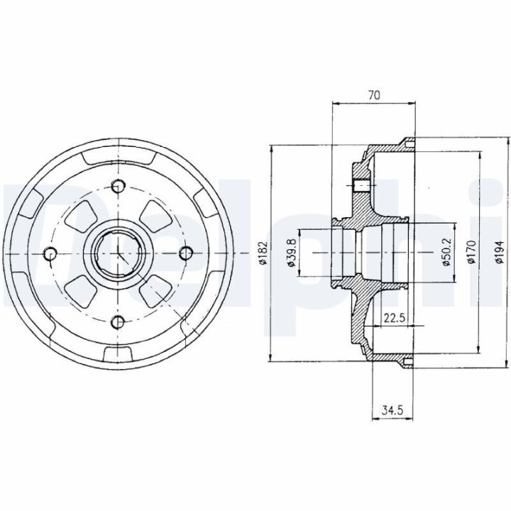 Stabdžių būgnas DELPHI BF263
