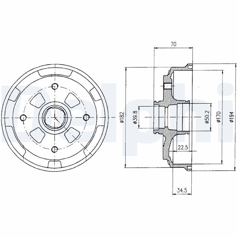 Stabdžių būgnas DELPHI BF263