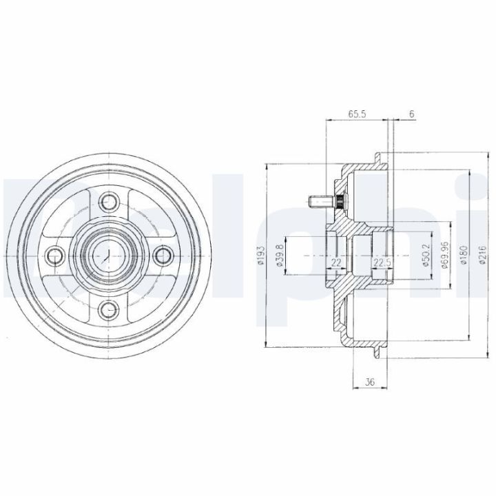 Stabdžių būgnas DELPHI BF434