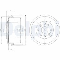 Stabdžių būgnas DELPHI BF456