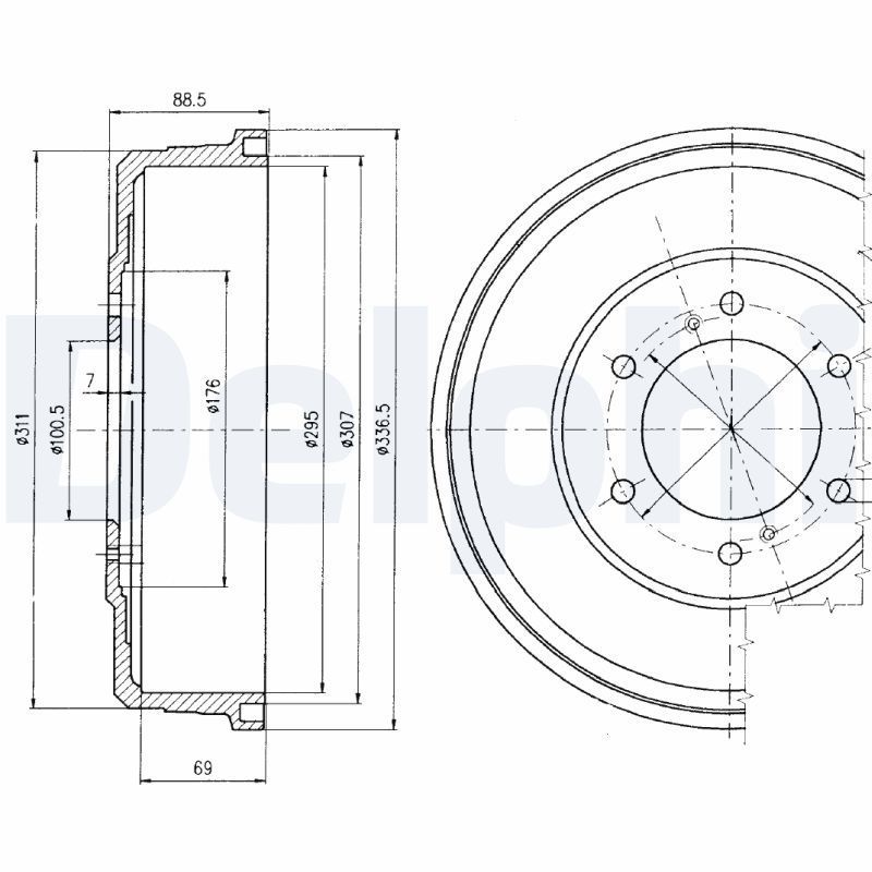 Stabdžių būgnas DELPHI BF461