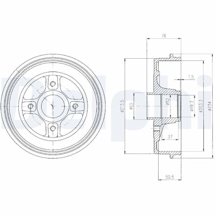 Stabdžių būgnas DELPHI BF480