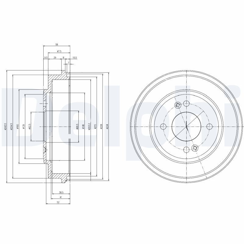 Stabdžių būgnas DELPHI BF517