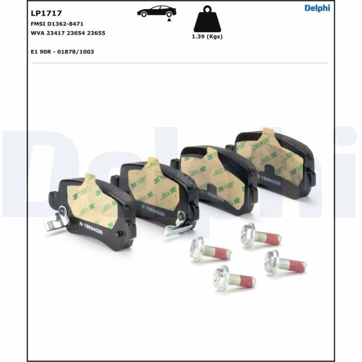 Stabdžių trinkelių rinkinys, diskinis stabdys DELPHI LP1717