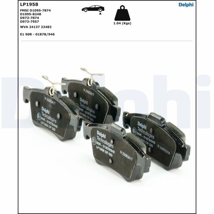 Stabdžių trinkelių rinkinys, diskinis stabdys DELPHI LP1958