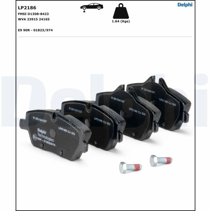 Stabdžių trinkelių rinkinys, diskinis stabdys DELPHI LP2186