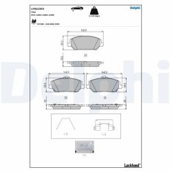 Stabdžių trinkelių rinkinys, diskinis stabdys DELPHI LP5023EV