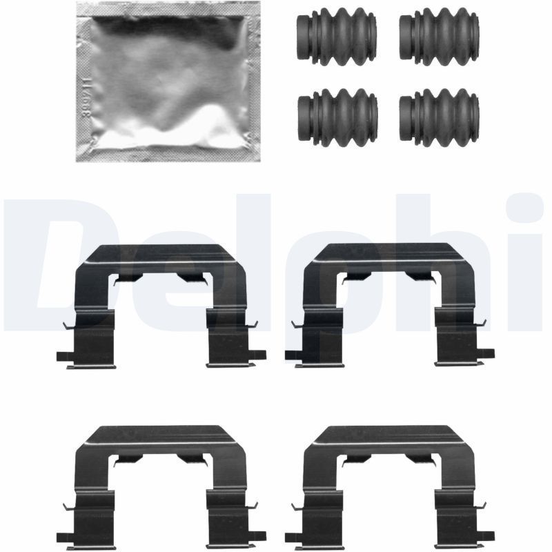 Priedų komplektas, diskinių stabdžių trinkelės DELPHI LX0671