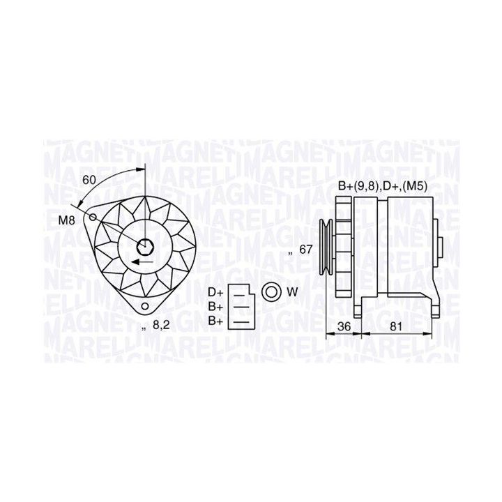 Kintamosios srovės generatorius MAGNETI MARELLI 054022384010