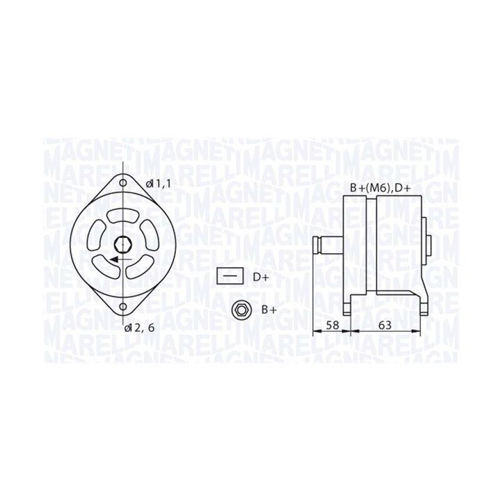Kintamosios srovės generatorius MAGNETI MARELLI 063320049010