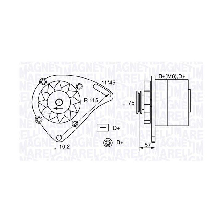 Kintamosios srovės generatorius MAGNETI MARELLI 063321000010