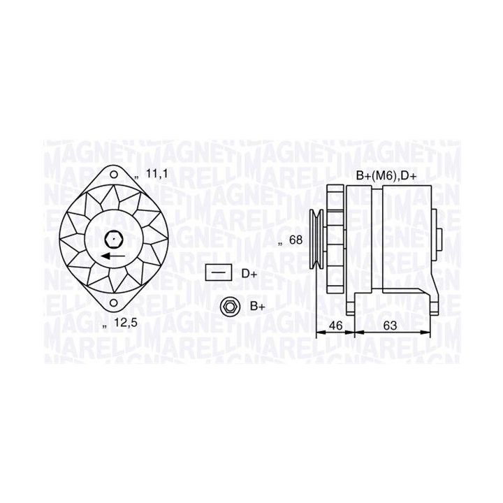 Kintamosios srovės generatorius MAGNETI MARELLI 063321021010