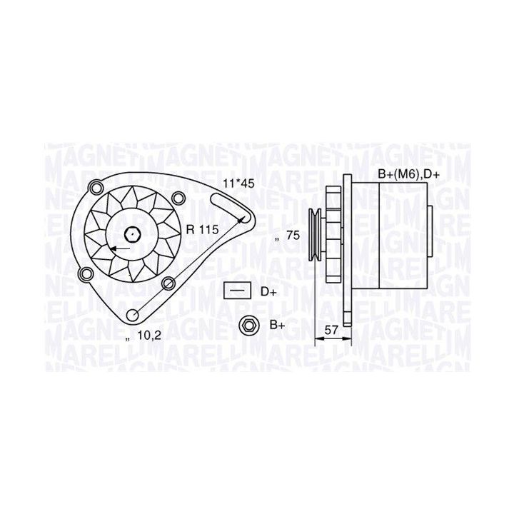 Kintamosios srovės generatorius MAGNETI MARELLI 063321067010