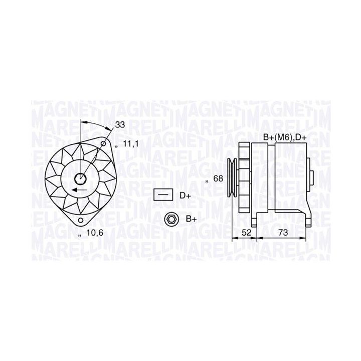 Kintamosios srovės generatorius MAGNETI MARELLI 063321154010