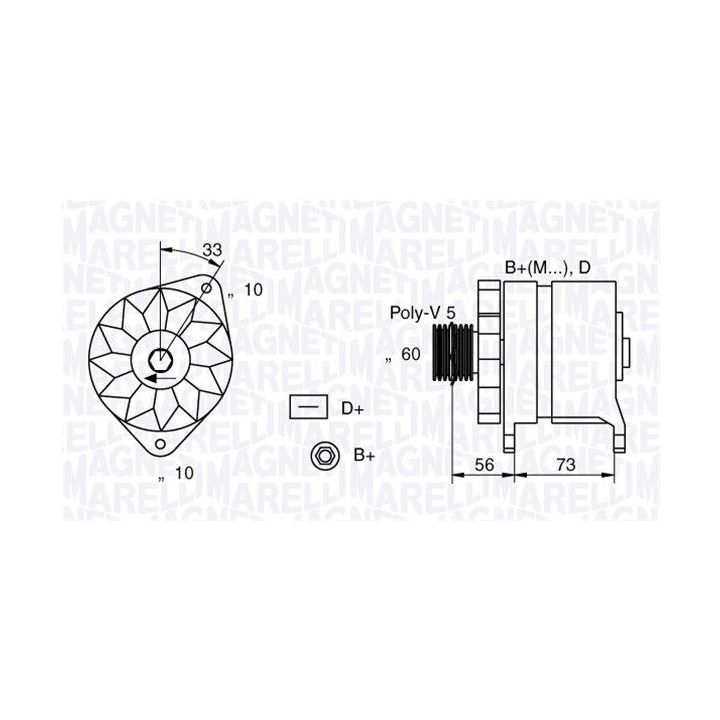 Kintamosios srovės generatorius MAGNETI MARELLI 063321155010
