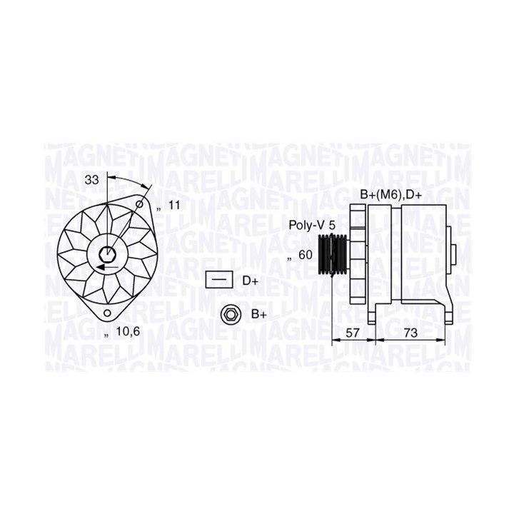 Kintamosios srovės generatorius MAGNETI MARELLI 063321156010