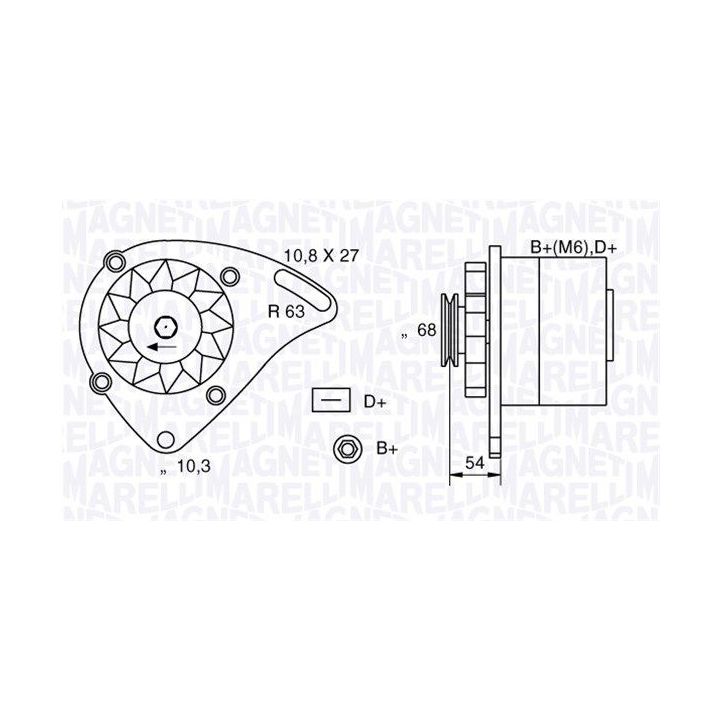 Kintamosios srovės generatorius MAGNETI MARELLI 063321165010